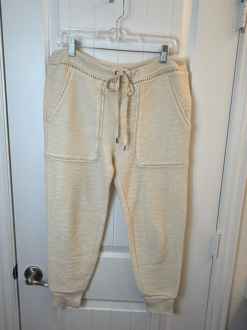 Ulla Johnson Cream Knit Drawstring Joggers